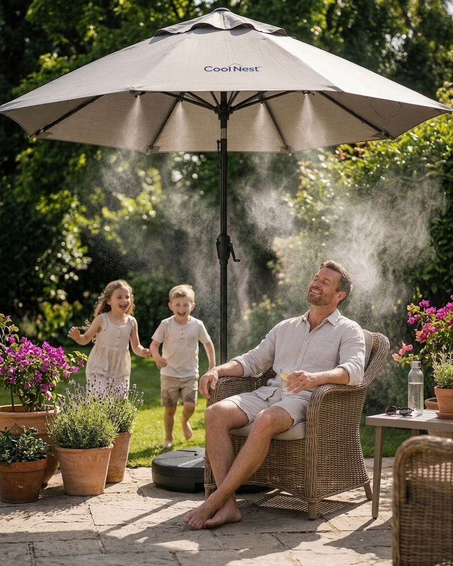 Mist Shed Cooling Umbrella 