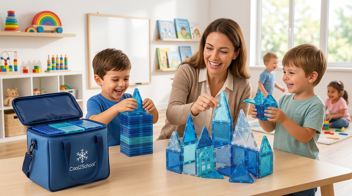 Cooling magnetic tiles set 