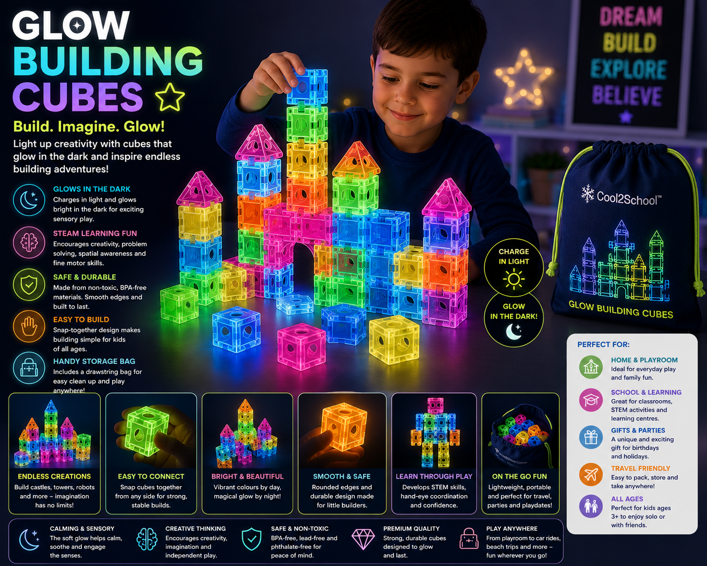 Glow building cubes — view 3