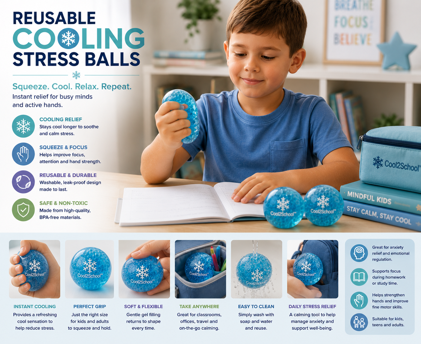 Reusable cooling stress balls — view 2
