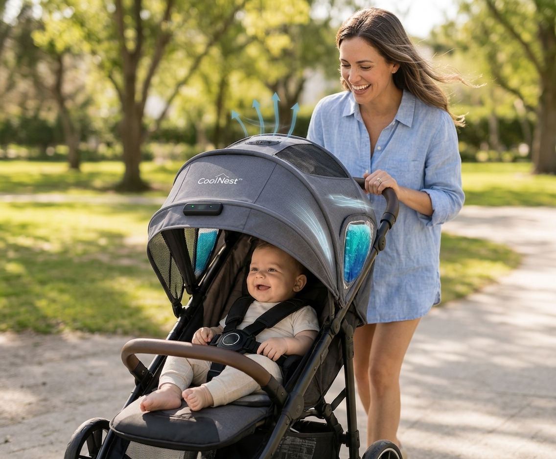 breezePod multilane climate control stroller canopy