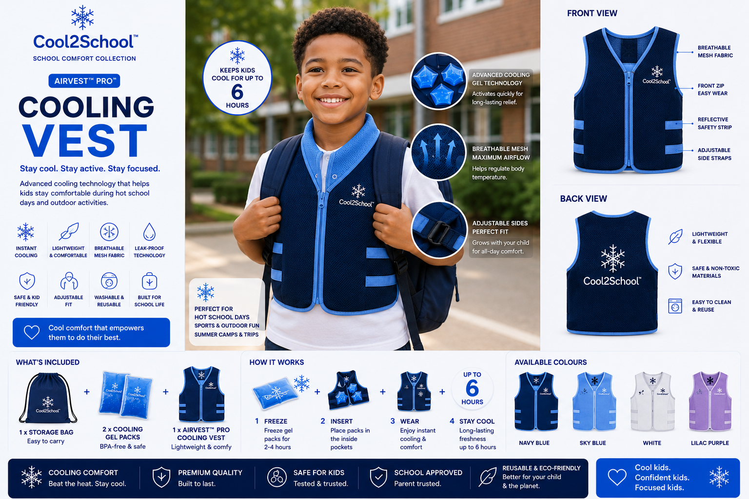 Cool2School AirVest cooling vest for children